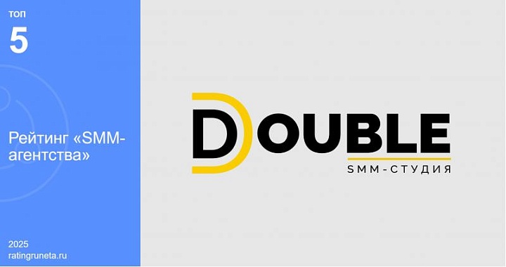 Рейтинг Рунета назвал DOUBLE в числе лучших SMM-агентств России